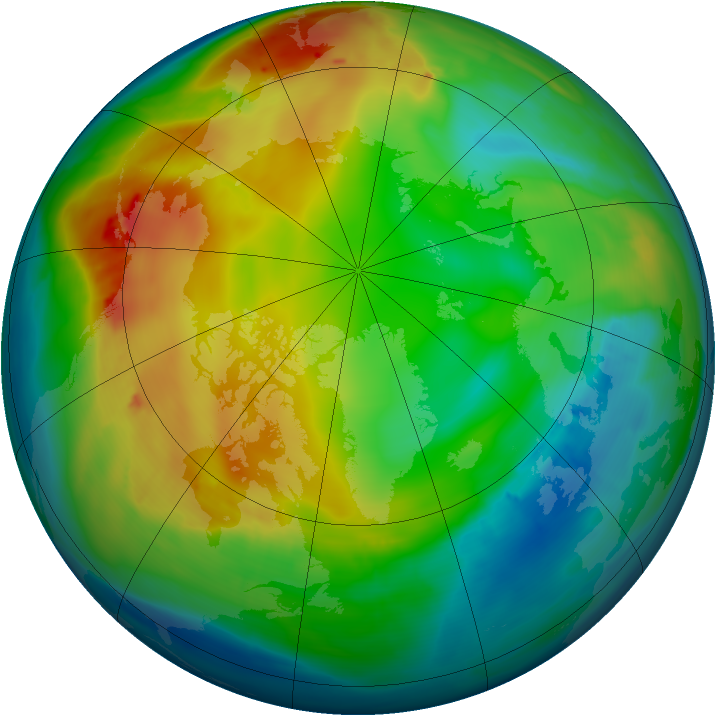 Arctic ozone map for 22 December 2014